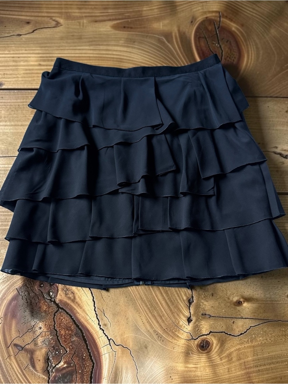 The Limited Black Tiered Ruffle Mini Skirt Y2K Flirty Size 4 Fully Lined